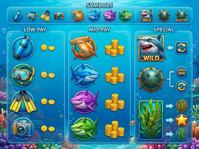 Razor Shark Symbole Übersicht Wild Scatter Mystery