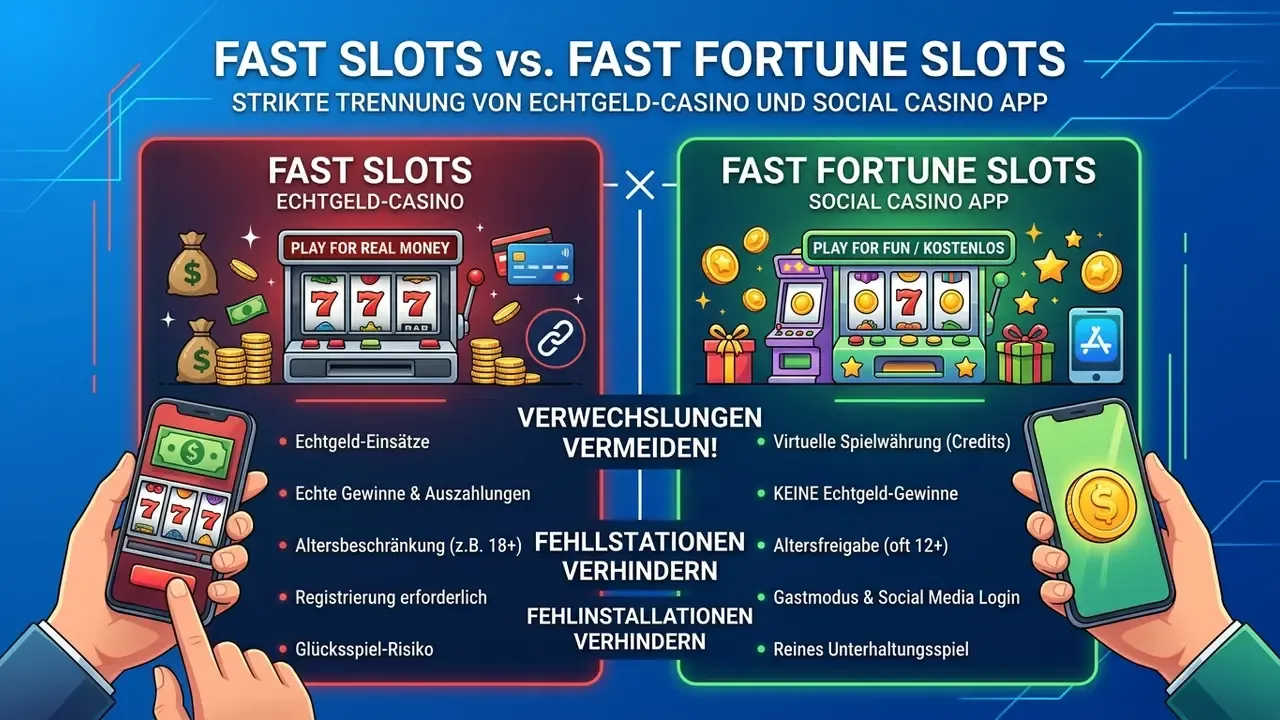 Unterschiede Fast Slots vs Fast Fortune Slots App
