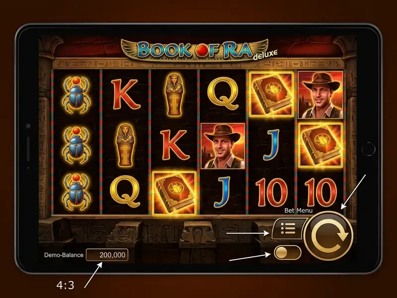 book of ra deluxe 6 mobil Demo Benutzeroberfläche Smartphone